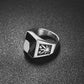Signet Ring - Silver & Black Stone